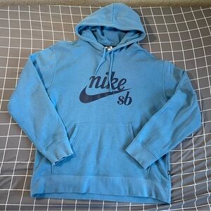 Nike SB Sweatshirt Mens Small Blue Hoodie Pullover Skateboarding Sweater Swoosh